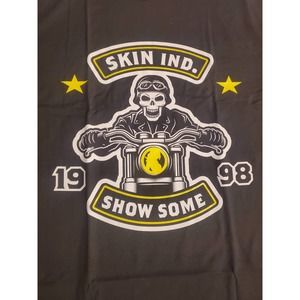 Skin Ind.  Show Some Skeleton on Motorcycle NWOT Size XL Mens T Shirt